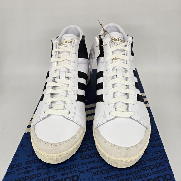 New Adidas Jabbar High \'White Black\' Men\'s Basketball Sneaker Shoes Size 9.5